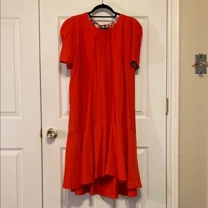 Anthropologie Red Midi Dress